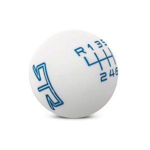 RTR White Shift Knob - Blue Engraving (11-14 GT, V6)