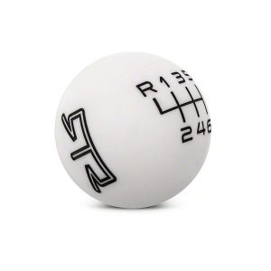 RTR White Shift Knob - Black Engraving (11-14 GT, V6)
