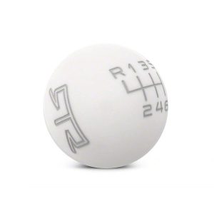 RTR White Shift Knob - Gray Engraving (15-23 GT, EcoBoost, V6)